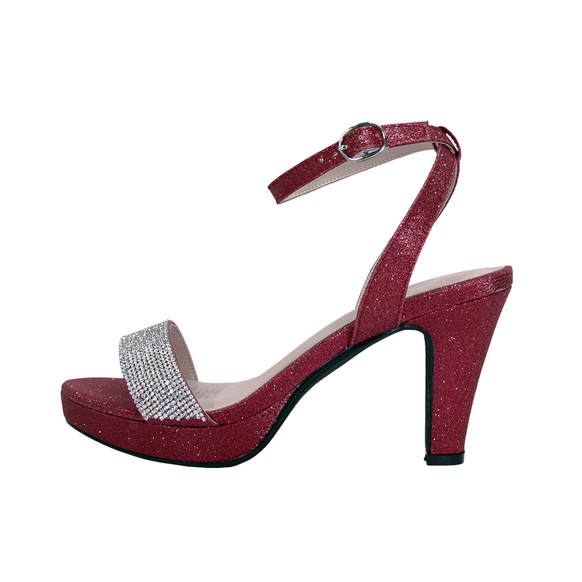 FLORAL Maria Women Extra Wide Width Stunning Rhinestone Strap Party Dressy Heeled Sandals