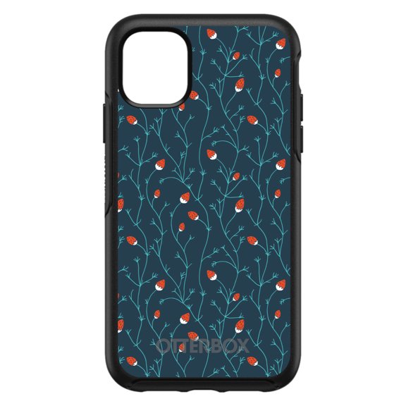 DistinctInk OtterBox Symmetry Custom Case for Apple iPhone 15 (6.1" Screen) - Teal Navy - Tempered Glass Back