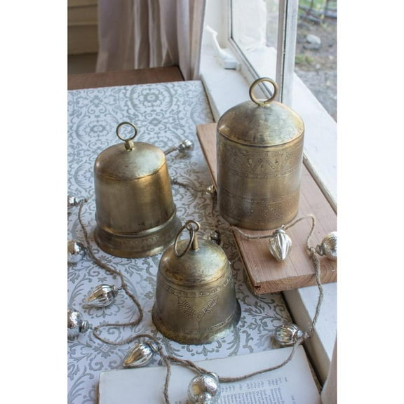 Kalalou Inc Set Of Three Brass Finish Bells
