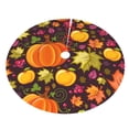 thumbnail image 5 of Cauagu 30" Christmas Tree Skirt Autumn Harvest Pumpkin Joy Pattern Christmas Tree Decorations Tree Mat for Xmas Decorations Occasion Holiday Home Decor -30", 5 of 7