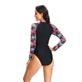 thumbnail image 4 of Women Swimsuit Long Sleeve Printed Zipper Tight Briefs Surfing Suit Swimsuit, 4 of 8