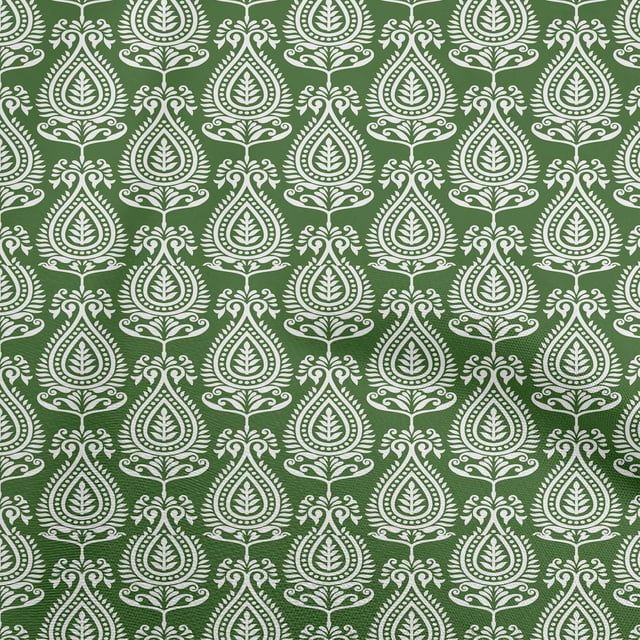 oneOone Cotton Poplin Green Fabric Asian Block Craft Projects Decor Fabric Printed By The Yard 56 Inch Wide