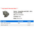 thumbnail image 2 of Starter - Compatible with 2005 - 2014 Chrysler 300 RWD 2006 2007 2008 2009 2010 2011 2012 2013, 2 of 2