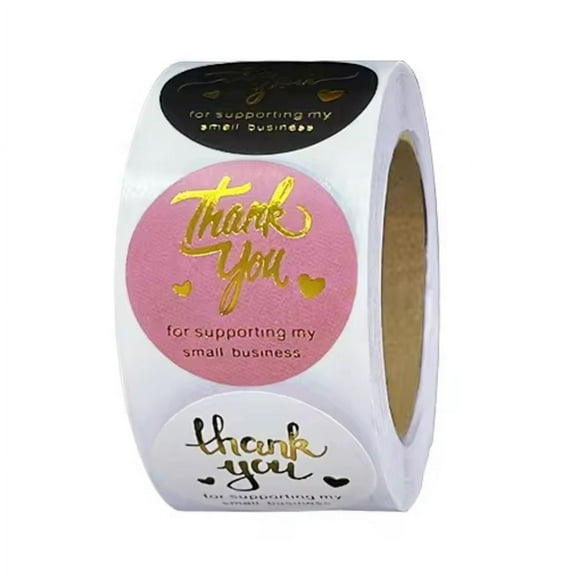 1.5 inch Thank You Stickers 500 Pcs Thank You For Supporting My Small Business Waterproof Self-Adhesive Round Shape Stickers (S 04)