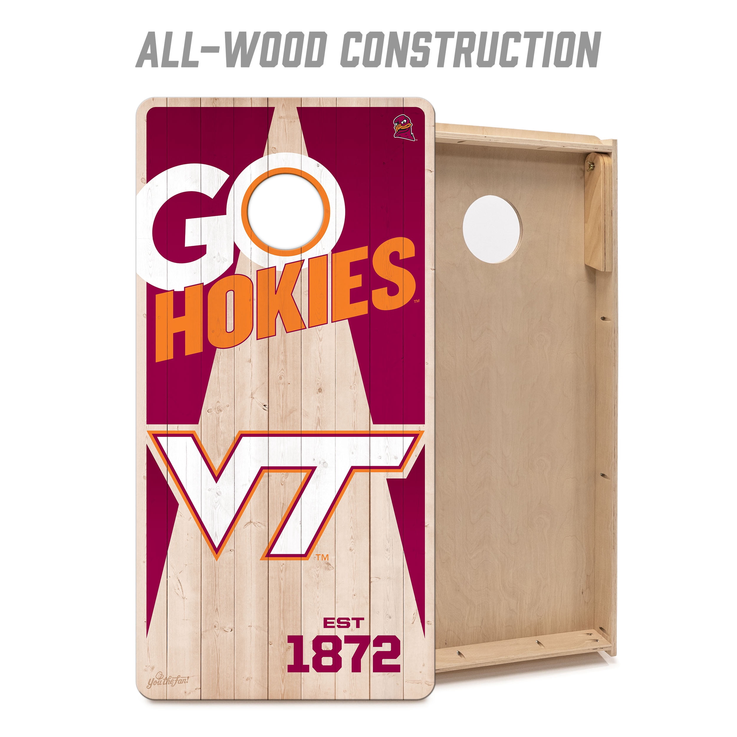 YouTheFan NCAA Virginia Tech Hokies 2' x 4' Cornhole Game No Bags