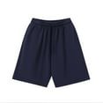 thumbnail image 2 of yillto Cotton Shorts for Mens Big and Tall Lounge Shorts Loose Comfy Elastic Waist Pants with Pockets, 2 of 6