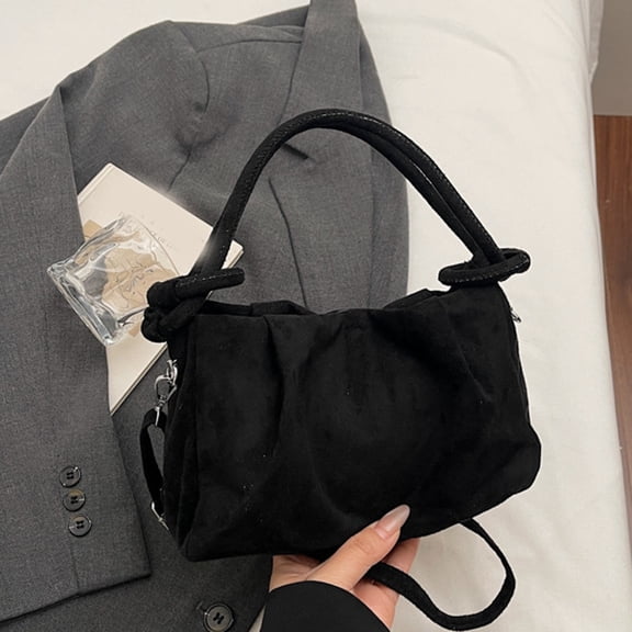 WIERPOP Women Toted Handbags Faux Suedes Toted Bag Purse Stylish Casual Trendy Shoulder Bag Crossbody Bags with Removable Strap