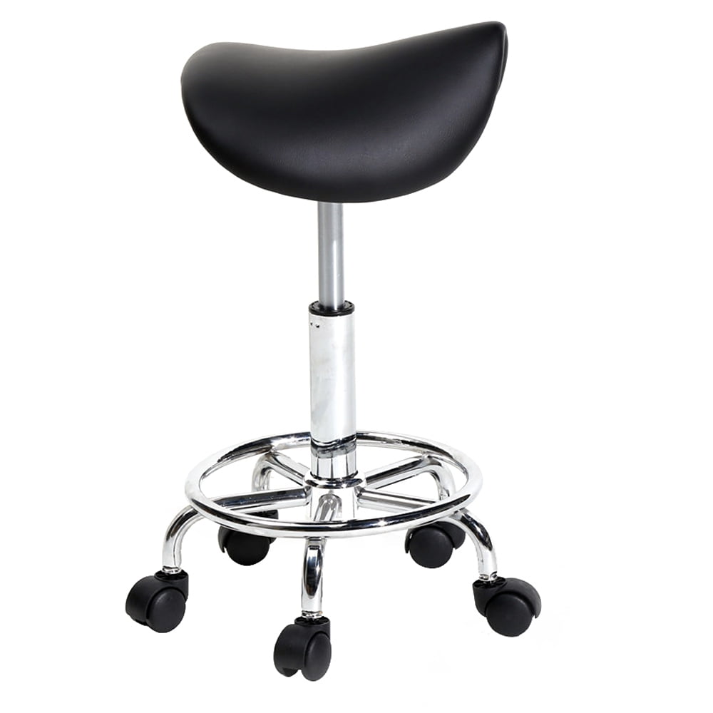 Lowestbest Bar Stool, Height Adjustable Rolling Saddle Seat Stool Chair