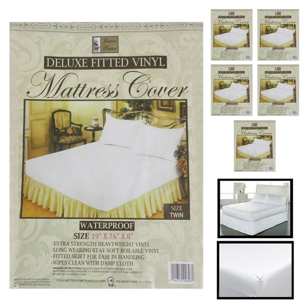 6x Twin Size Fitted Mattress Covers Vinyl Waterproof Allergy Dust Bugs Protector Walmart Com Walmart Com