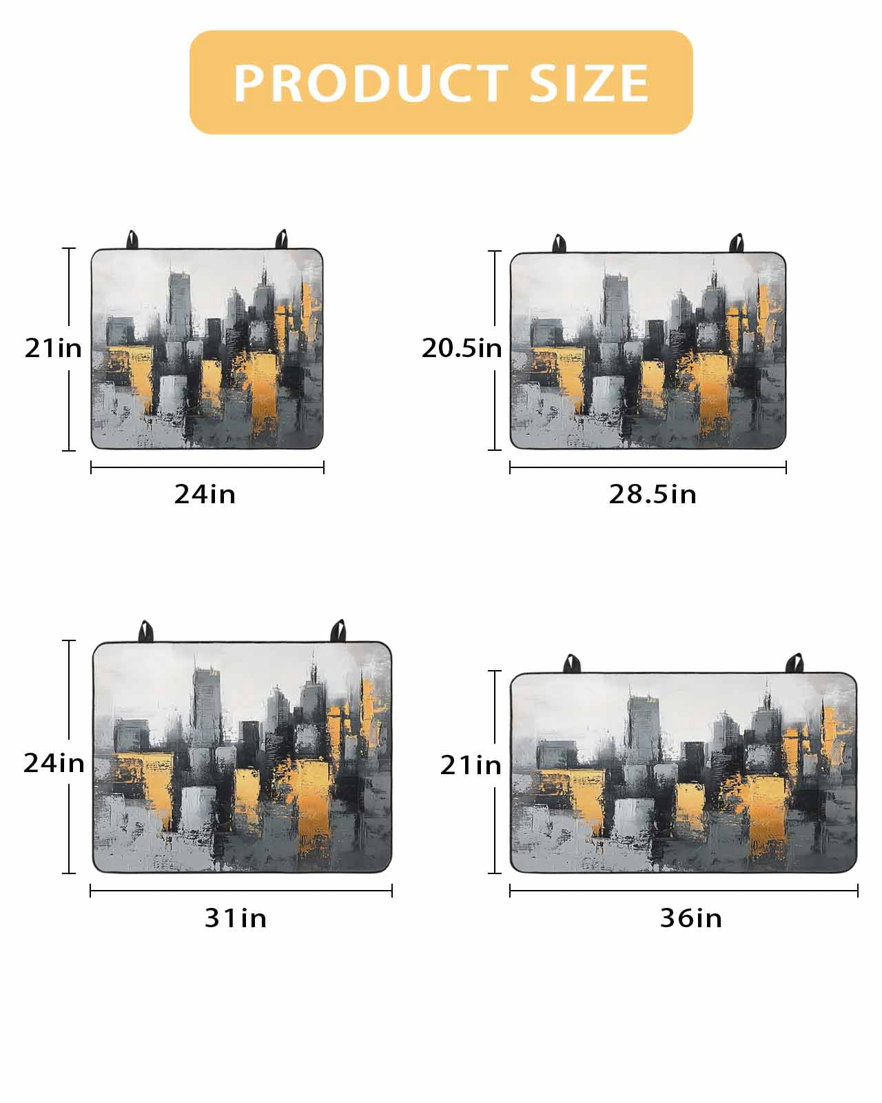 nqOlkjepod Large Induction Cooktop Protector Mat 24"x21", City Building Stove Top Covers for Electric Stove, Modern Chic Abstract Oil Painting Art Stove Burner Cover Mats, Glass Top Stove Cover