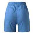 thumbnail image 4 of KaLI_store Biker Shorts Women Women's Solid High Waisted Wide Leg Casual Pleated Shorts with Pocket Blue,XL, 4 of 5