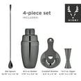 thumbnail image 3 of Viski Gunmetal Barware Set, Cocktail Shaker Jigger Spoon Strainer, 4PC Set, 3 of 9