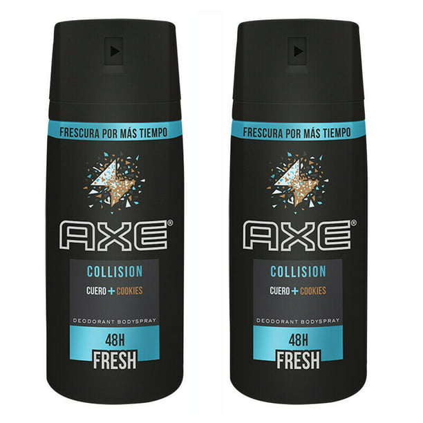 التدخل متورط التغطية  2 Pack Axe Collision Mens Deodorant Body Spray 48 Hours Fresh , 150ml -  Walmart.com