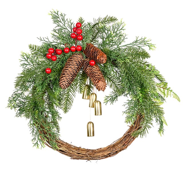Corona Navideña Granja 50cm Regalo Adorno Plástico Novedoso Nuevo (50CM)