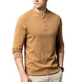 thumbnail image 2 of Chbgutlmr Undershirts for Men Long Sleeve Notch Neck Quarter Button T-Shirts Casual Fall Comfy Plain Shirts, 2 of 5
