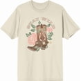 thumbnail image 4 of Stay Wild Cowboy Boot and Roses Adult Short Sleeve Tee-Large-Off-White, 4 of 6