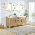 thumbnail image 3 of Solana 72" Wood Vanity in Weathered Fir Calacatta White Quartz Top with Mirror, 3 of 14
