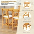 thumbnail image 3 of EUROCO 5 Piece Counter Height Dining Table Set for 4, 60" Bar Height Dining Set with 3-Tier Storage Shelves and 4 Upholstered Dining Chairs,Dining Room Table Set for Small Place Apartment Kitchen, 3 of 10
