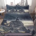 thumbnail image 1 of HAHDAXIA Thinking in The Fog Bedding Solid Comforter Set for All Seasons 3 Pieces(1 Comforter+2 Pillowcases) Soft Microfiber Bedding Set Full(79"x90"), 1 of 7