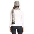 thumbnail image 2 of Sakkas Theo Unisex Warm Winter Heather and stripes Knit Hat & Scarf Set - Heather Grey - One Size Regular, 2 of 5