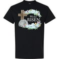 thumbnail image 3 of Inktastic Easter He Has Risen with Cross and Flowers T-Shirt, 3 of 5