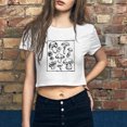 thumbnail image 2 of Heliisoer Hauts pour Femmes, Liquidation d'Été Mode Femme T-Shirt Court à Col Rond Imprimé Manches Courtes Haut Décontracté, 2 of 5