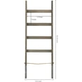thumbnail image 2 of MyGift Vintage Solid Wood Towel Rack with Silver Metal Legs, Gray, 2 of 7