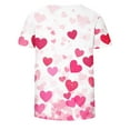thumbnail image 6 of VKOYWKM Heart Shirts for Women Valentine's Day T-Shirts Heart Graphic Tees Womens Tops Short Sleeve Crew Neck Spring T Shirts, 6 of 6