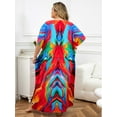 thumbnail image 3 of Plus Size Kaftan Dresses for Women Maxi Beach Dress Loungewear Batwing Sleeve Caftans Long Bathing Suit Cover Up moomoo Dress, 3 of 9