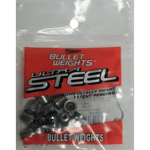 Bullet Weights® USBW116-24 Ultra Steel™ Bullet Weight Size 1/16 oz Fishing Weights