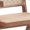 thumbnail image 2 of Pemberly Row 26 Inch Accent Armchair with Woven Rattan Seat in Natural Brown, 2 of 6