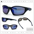 thumbnail image 2 of Mens Color Mirror 90s Xloop Plastic Sport Wrap Around Sunglasses Black Blue - Blue Mirror, 2 of 7