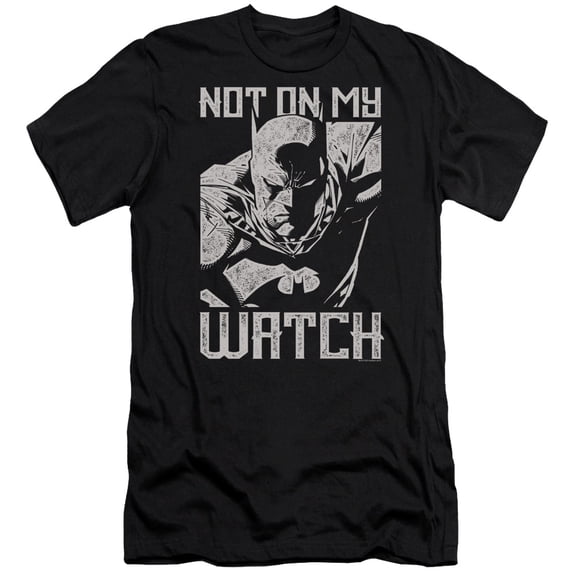 Batman Watch S/S Adult 30/1 T-Shirt Black