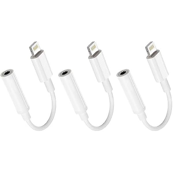 wonima11 esbeecables Lightning to 3.5mm Audio Adapter, 3 Pack, Compatible with iPhone 14, 13, 12, 11, XS, XR, X, 8, 7, iPad, Supports All iOS