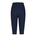 thumbnail image 5 of Lroveb Capri Pants for Women Drawstring Workout Summer Pants Sweatpants Capris Print Pants Bottom Joggers Shorts Casual Dark Blue, 5 of 5