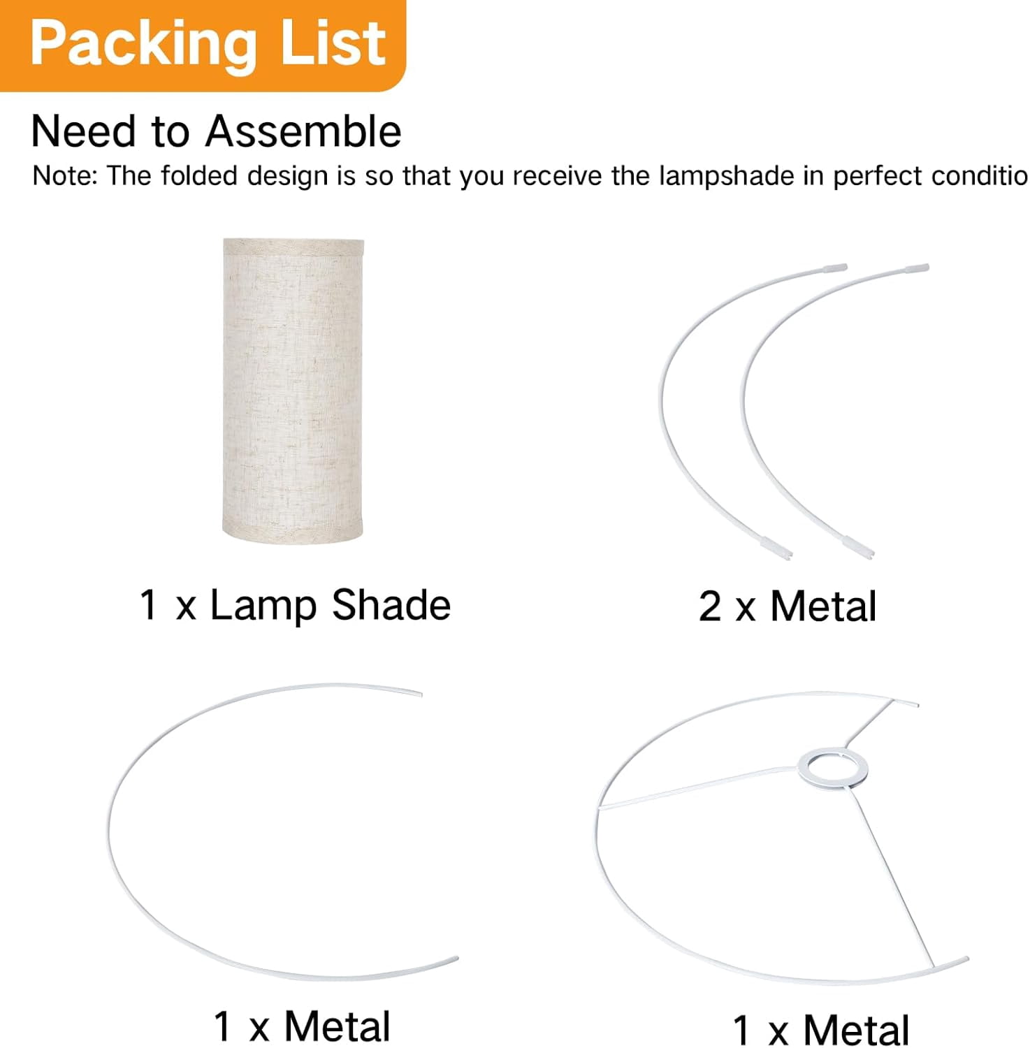 Beige Large Drum Lamp Shades for Floor Lamps, 16" Top x16" Bottom x 9" High, Easy to Assemble, Replacement Linen Lampshades for Table Lamps & Bedside Lamps (1.65" Spider)