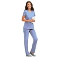 thumbnail image 1 of Maevn Pure Women's Modern V-Neck Top & Modern Yoga Pant Scrub Set, 1 of 5