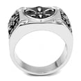 thumbnail image 3 of Anillo Color Plata Para Hombres de Acero Inoxidable Cruz en Cuatro Puntos de Diamante, 3 of 5