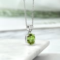 thumbnail image 4 of Gem Stone King 3.04 Ct Oval Green Peridot E-F Lab Grown Diamond 925 Sterling Silver Pendant, 4 of 4