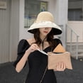 thumbnail image 3 of YooGuoGuo Women Straw Sun Hat Large Floppy UV Protection Vinyl Brim Beach Cap Roll up Packable Summer Sun Shade Hat with Bow, 3 of 3