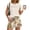 Beige, variant on Womens Short Sets 2 Piece Outfits Short Sleeve Lounge Pleated Tops and Shorts Set Plus Size Soft Summer Tracksuit Women, Green XL