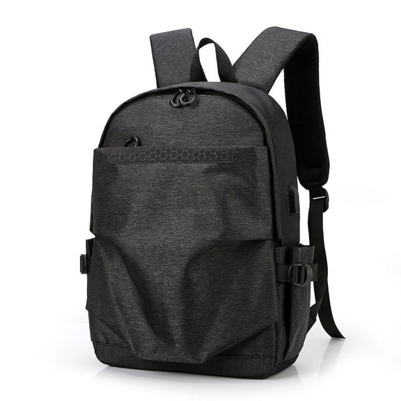 Solid Color Men's Nylon Waterproof Backpack,Dark Grey