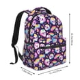 thumbnail image 2 of Fotbe Skull colorful mushroom rainbow Mochila Casual con Estampado para Escuela, Viajes y Actividades al Aire Libre - Duradera, Ligera y Cómoda, 2 of 5
