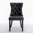 thumbnail image 5 of Tufted Dining Chairs Set of 2,PU Leather Upholstered Dining Chairs with Nailhead Back and Pull Trim, Solid Metal Dining Wingback Armless Accent Chairs for Kitchen,Bedroom,Dining Room,Black+ Gray, 5 of 9