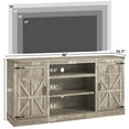 thumbnail image 4 of Farmhouse TV Stand for 65" 70" up 75" TVs with Power Outlet, 33" Tall TV Stand Entertainment Center with Storage, Brown TV Consoles for Living room Bedroom, 4 of 7