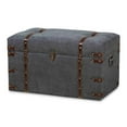 thumbnail image 2 of Bowery Hill Transitional Grey Fabric Upholstered Storage Trunk Ottoman, 2 of 11