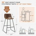 thumbnail image 3 of Dycanpo 30'' Counter Height Bar Stools Set of 4 with Back Faux Leather for Home Kitchen, Brown, 3 of 10