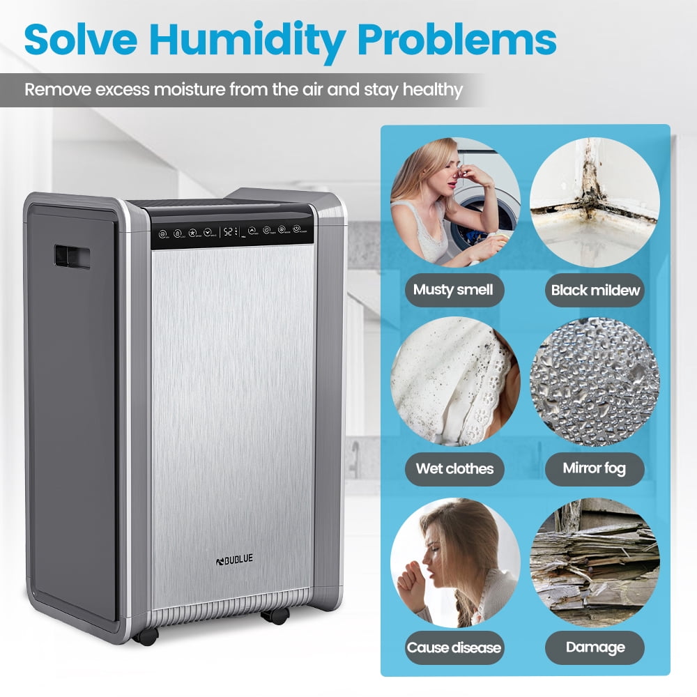 125 pt. 8,500 sq. ft. Commercial Dehumidifier  with 12-Hour Timer  in Metallics