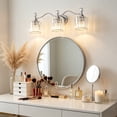 thumbnail image 2 of Deyidn 26" Modern 3-Light Chrome Bathroom Vanity Light - Dimmable Bathroom Transitional Fixture with Crystal Glass Shades, 2 of 9