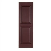 Perfect Shutters IR521559025 Premier Raised Panel Exterior Decorative Shutters Sienna Brown - 15 x 59 in
